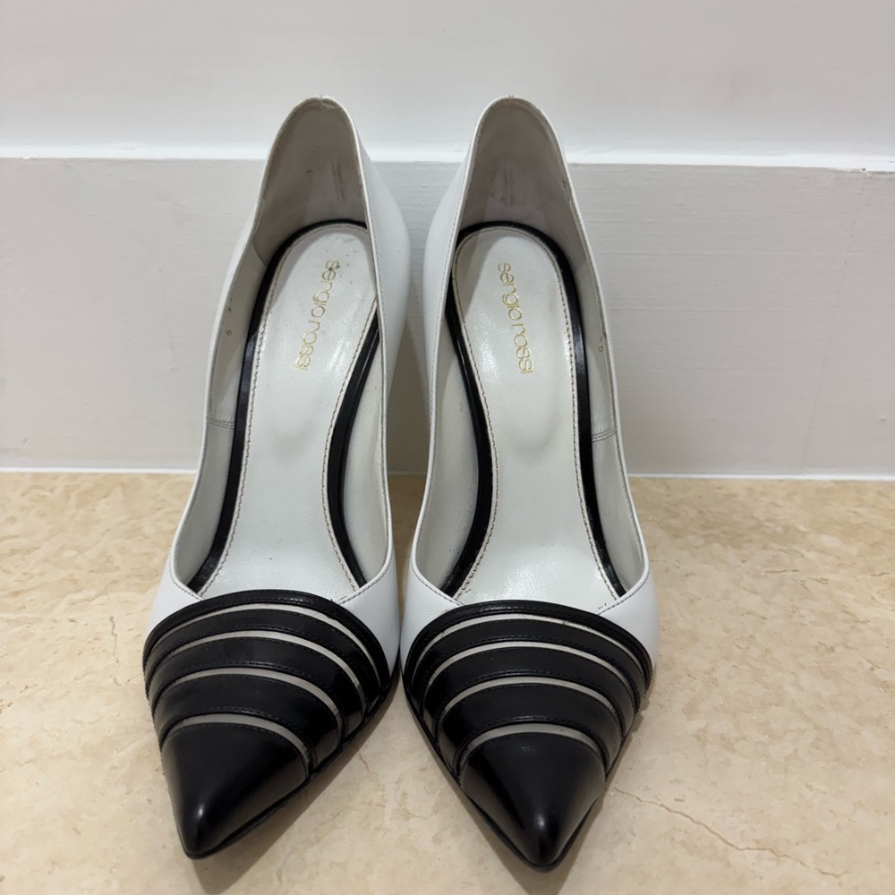 Sergio Rossi Black and White Pumps